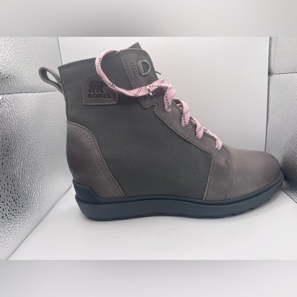 NWT Sorel Evie II wedge boots, gray/pink size 9 - Picture 9 of 12